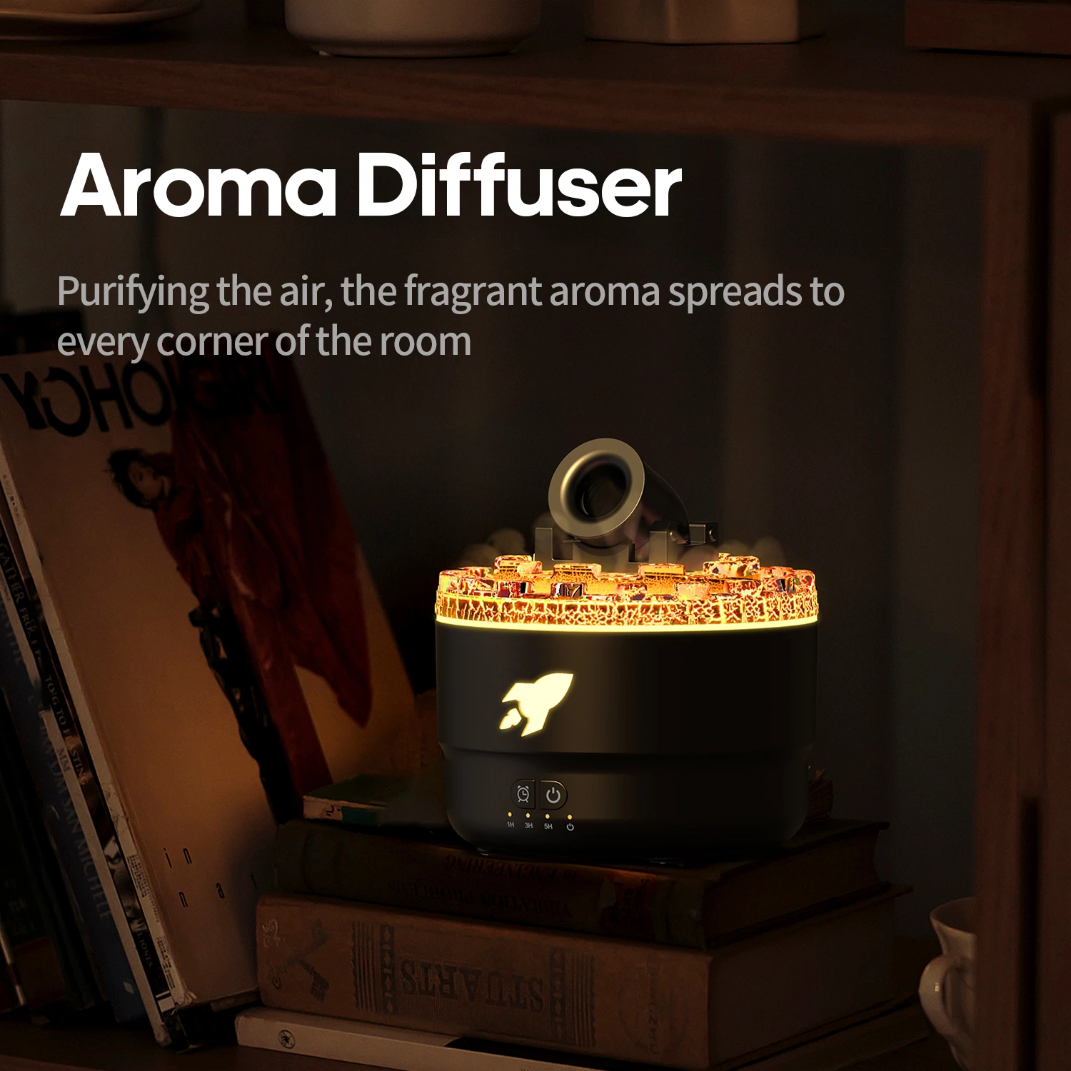 Innovative Volcanic Lava Cannon Aroma Diffuser: Unleash Aromatherapy, Humidify, and Enjoy Night Light