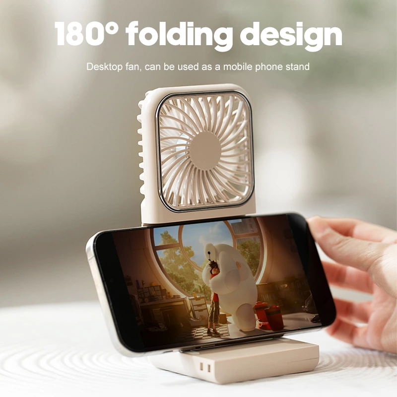 Silent natural wind 2500 mAh foldable neck hanging fan, suitable for office and outdoor scenes