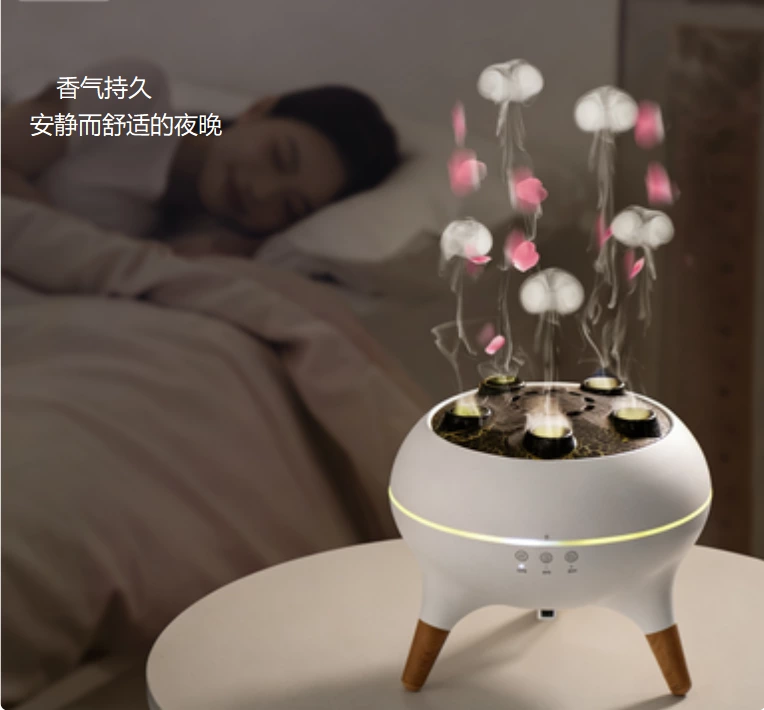 海洋治愈感到家!创意水母烟圈香薰机,双效加湿 + 互动氛围的创意家居神器